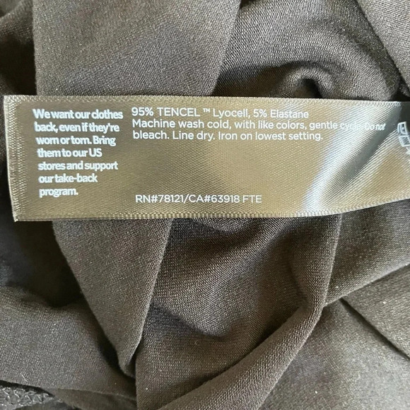 NWT EILEEN FISHER Mock Neck Tie Waist Sleeveless Dress Small in Black (defect) - Picture 7 of 7